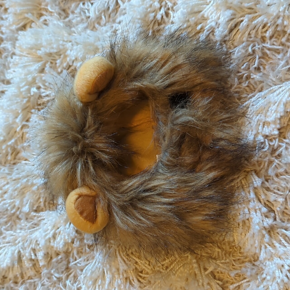 Dog lion mane costume hat